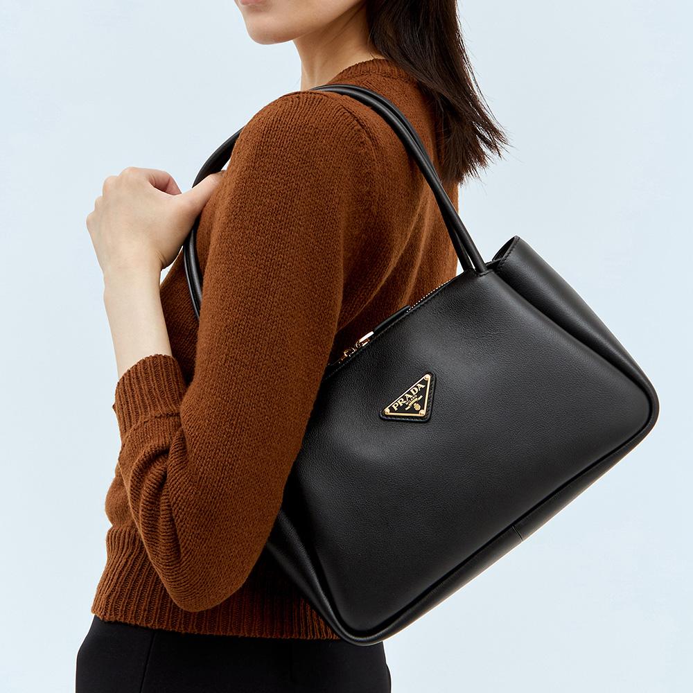 PRADA｜ (1BA444 2CYS F0002) Black Prada Darling medium leather shoulder bag | PRADA